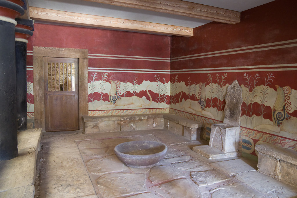 Der restaurierte Thronsaal von Knossos